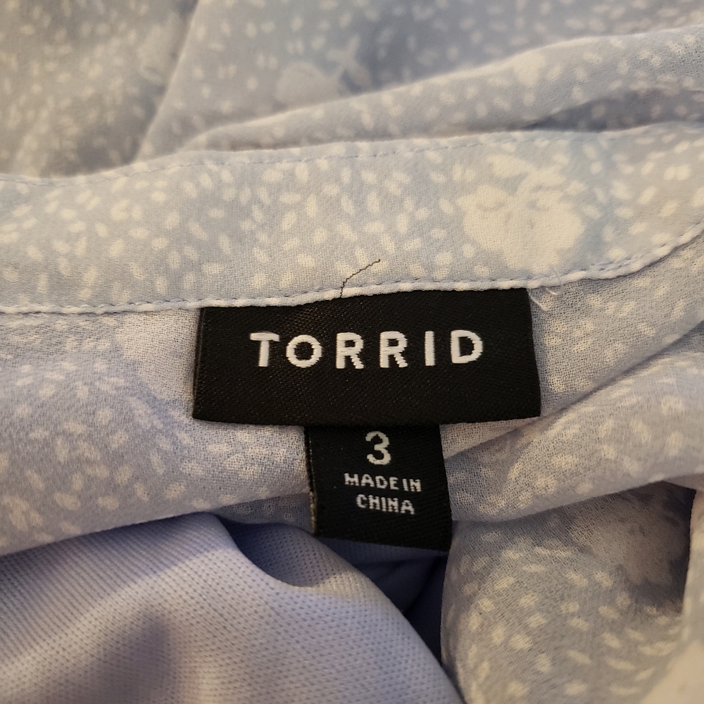 Torrid Blue Chiffon Babydoll Shirt Dress Sz 3X - Picture 4 of 6